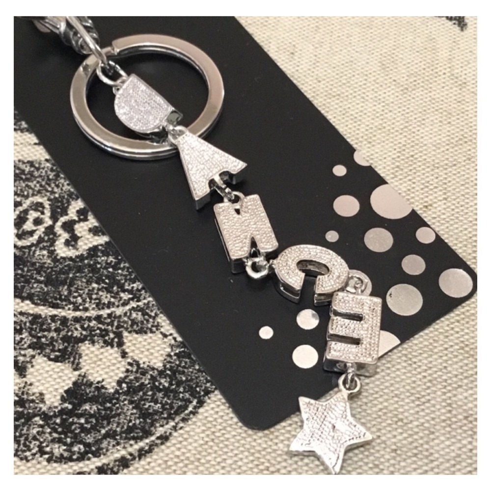 New! Silver Rhinestone “DANCE’ Keychain on Display - Picture 3 of 6
